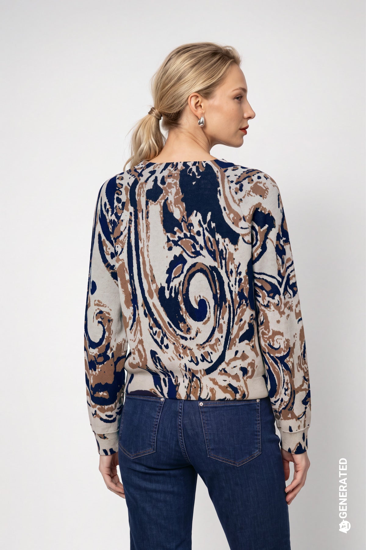 Monari Jumper with paisley jacquard