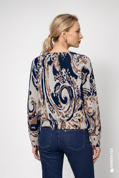 Monari Jumper with paisley jacquard