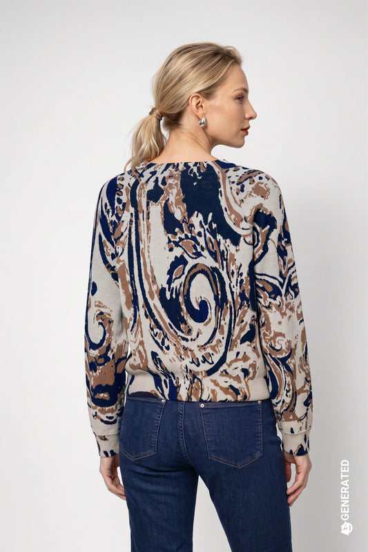 Monari Jumper with paisley jacquard