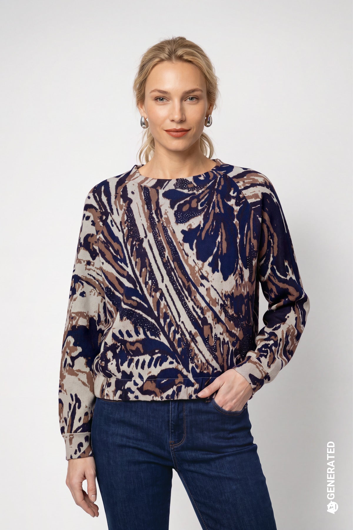 Monari Jumper with paisley jacquard
