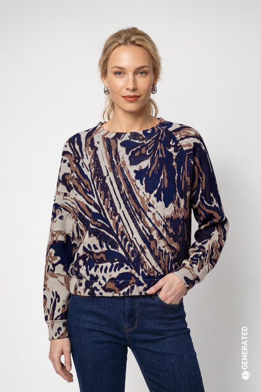 Monari Jumper with paisley jacquard