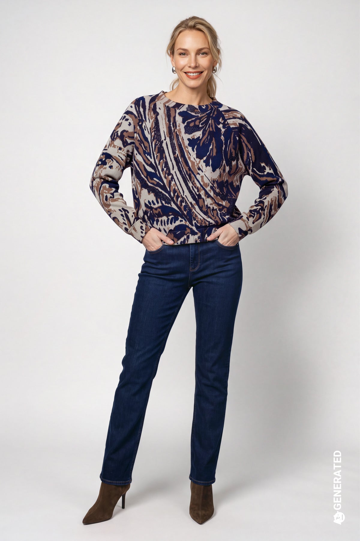 Monari Jumper with paisley jacquard