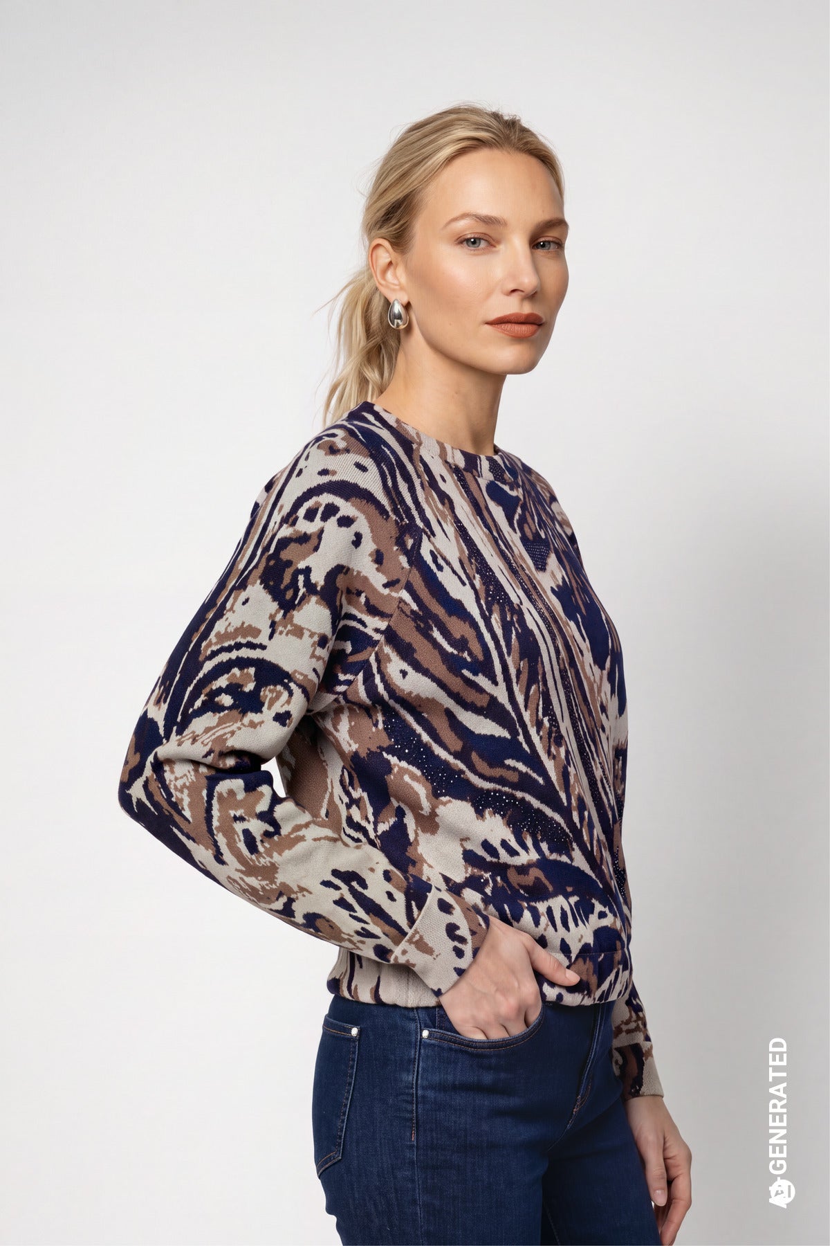Monari Jumper with paisley jacquard