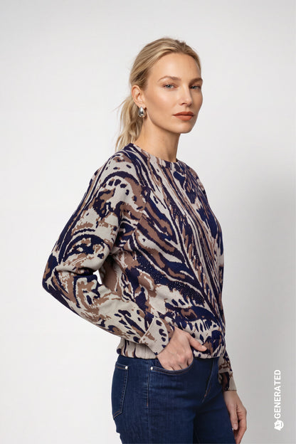 Monari Jumper with paisley jacquard