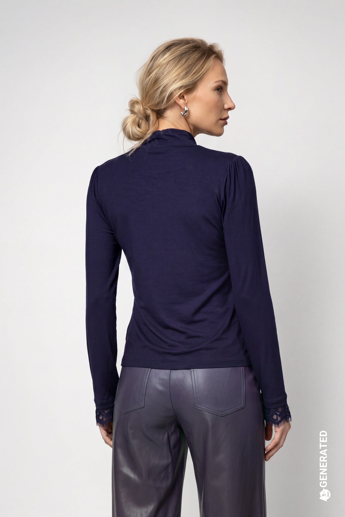 Monari Turtleneck Top With Lace