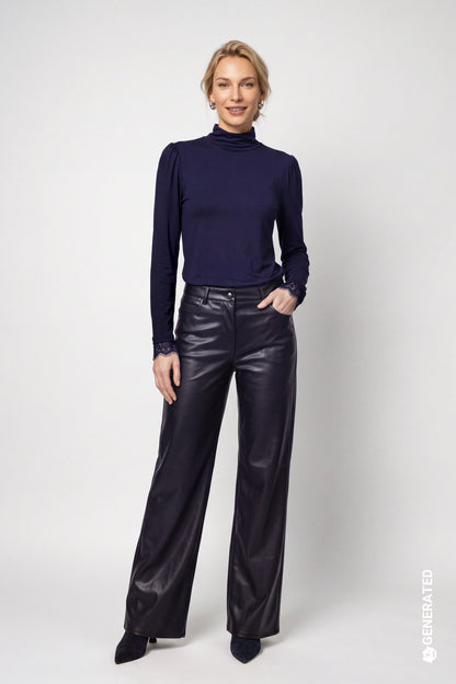 Monari Turtleneck Top With Lace