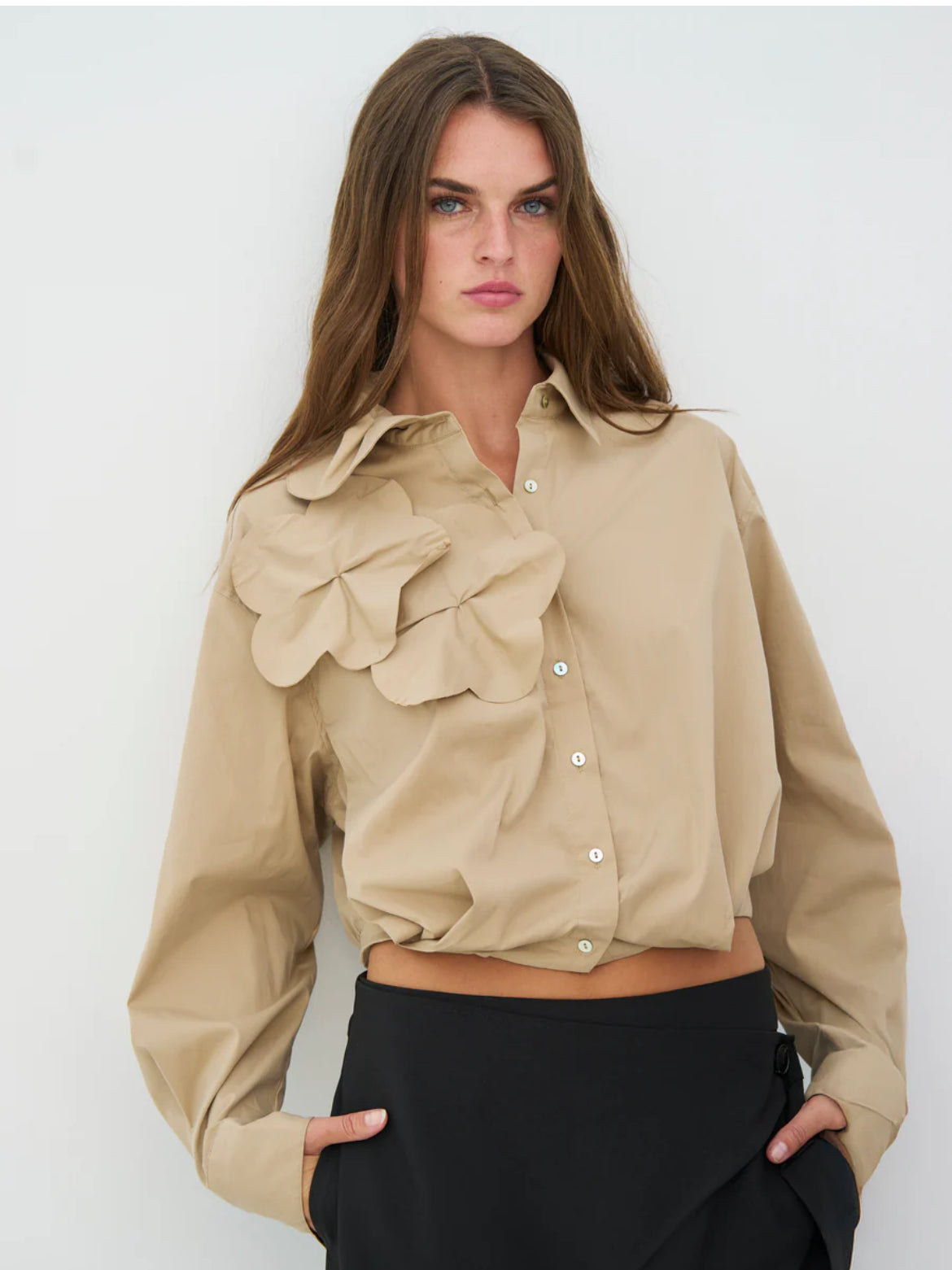 Camira shirt with flower detail