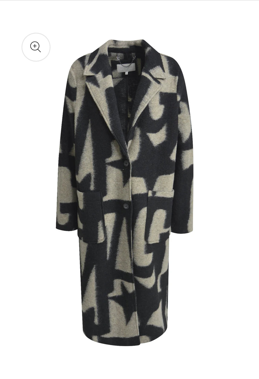 Milano Italy Black print Wool Coat