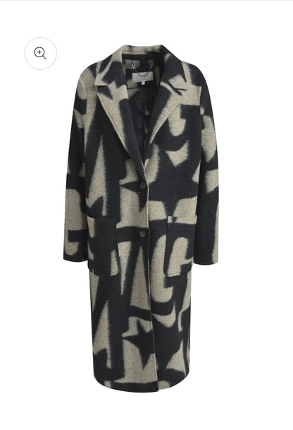 Milano Italy Black print Wool Coat