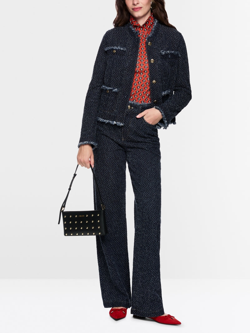 tweed effect denim jacket from marccain. 