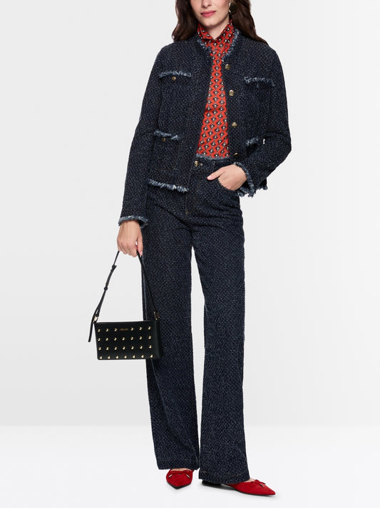 tweed effect denim jacket from marccain. 
