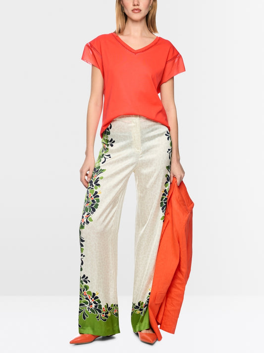 Marccain Warri Flowing Trousers With Print Mix