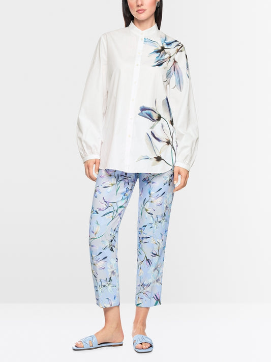 Marc Cain white shirt with lily print