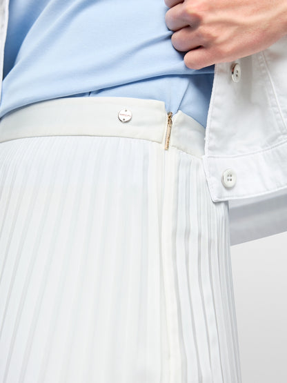 Marccain Pleated Midi Skirt With Lily Print