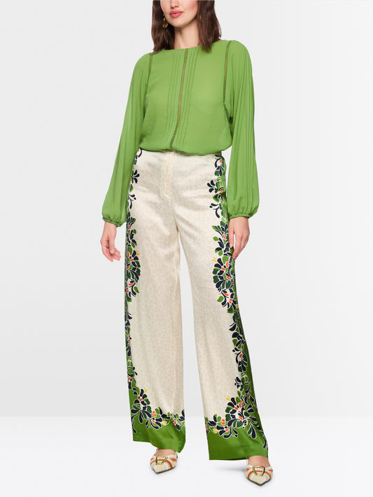 Marc Cain Warri Flowing Trousers With Print Mix