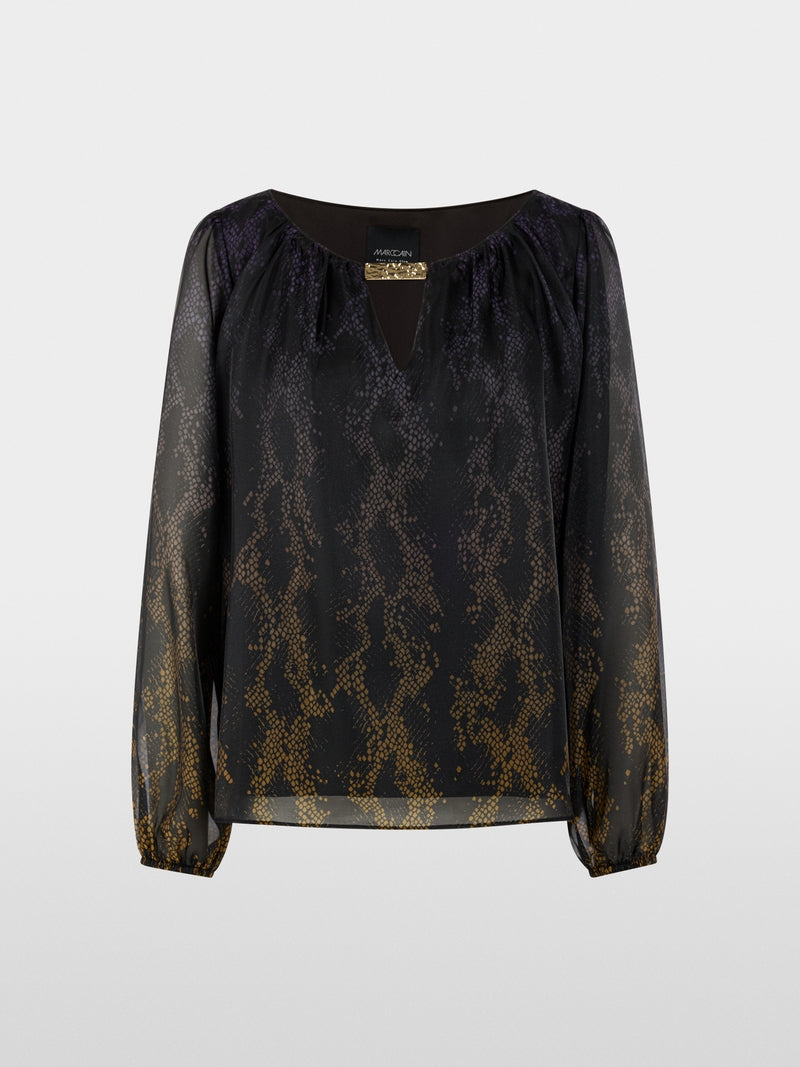 Marccain Double-layered Blouse With Snake Print