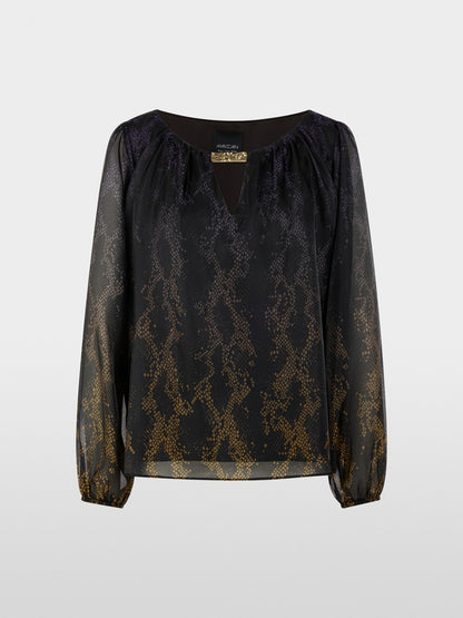 Marccain Double-layered Blouse With Snake Print