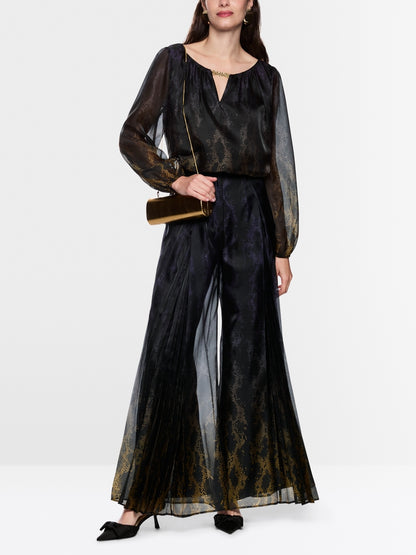 Trendy blouse in a double-layered design with a modern snake print