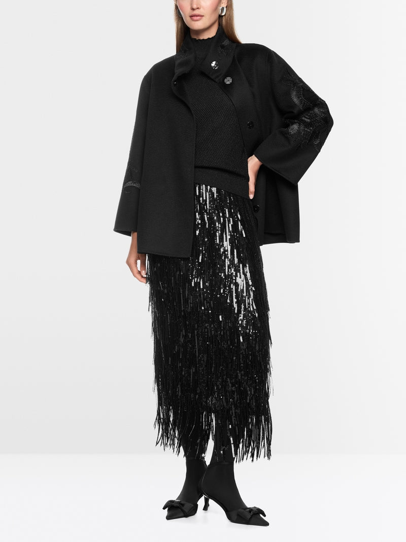 Marccain Skirt With Sequin Fringes