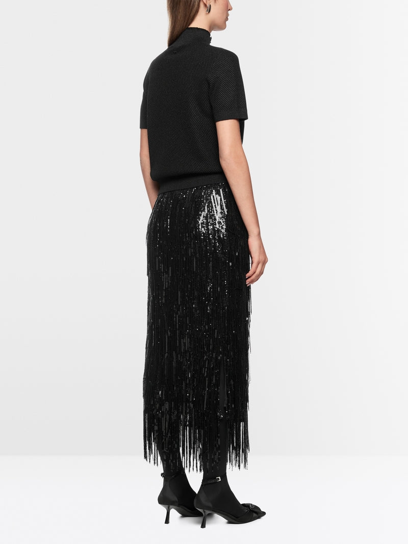 Marccain Skirt With Sequin Fringes