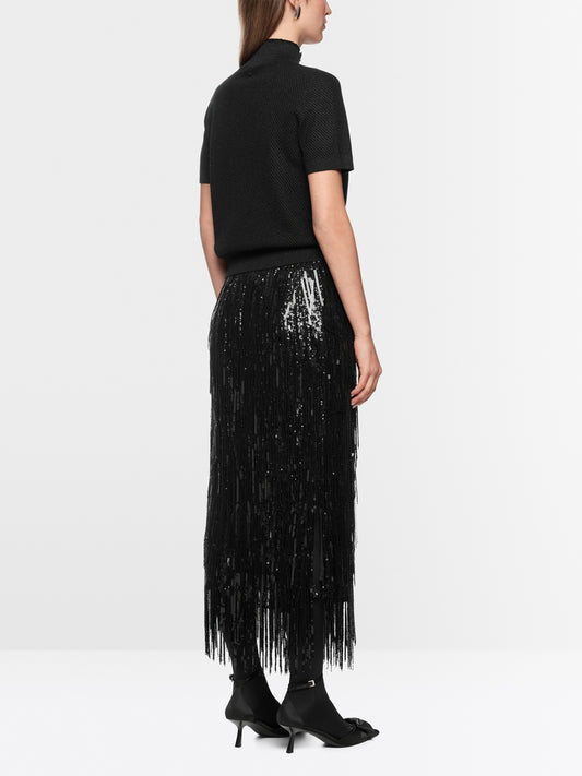 Marccain Skirt With Sequin Fringes