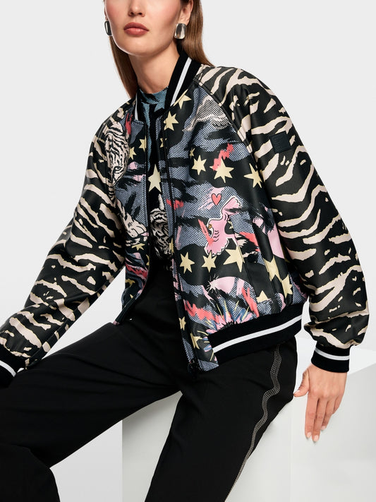 Marccain Sports Blouson Jacket With Comic Print