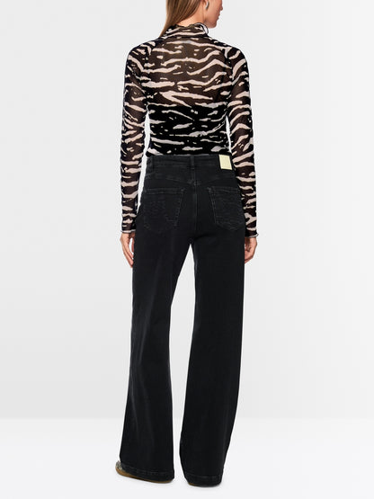 Marccain Sport Mesh Shirt With Animal Print