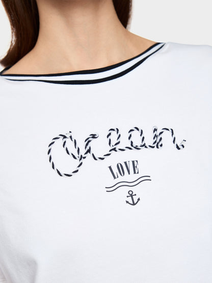Marccain Sport T-shirt with Maritime Print