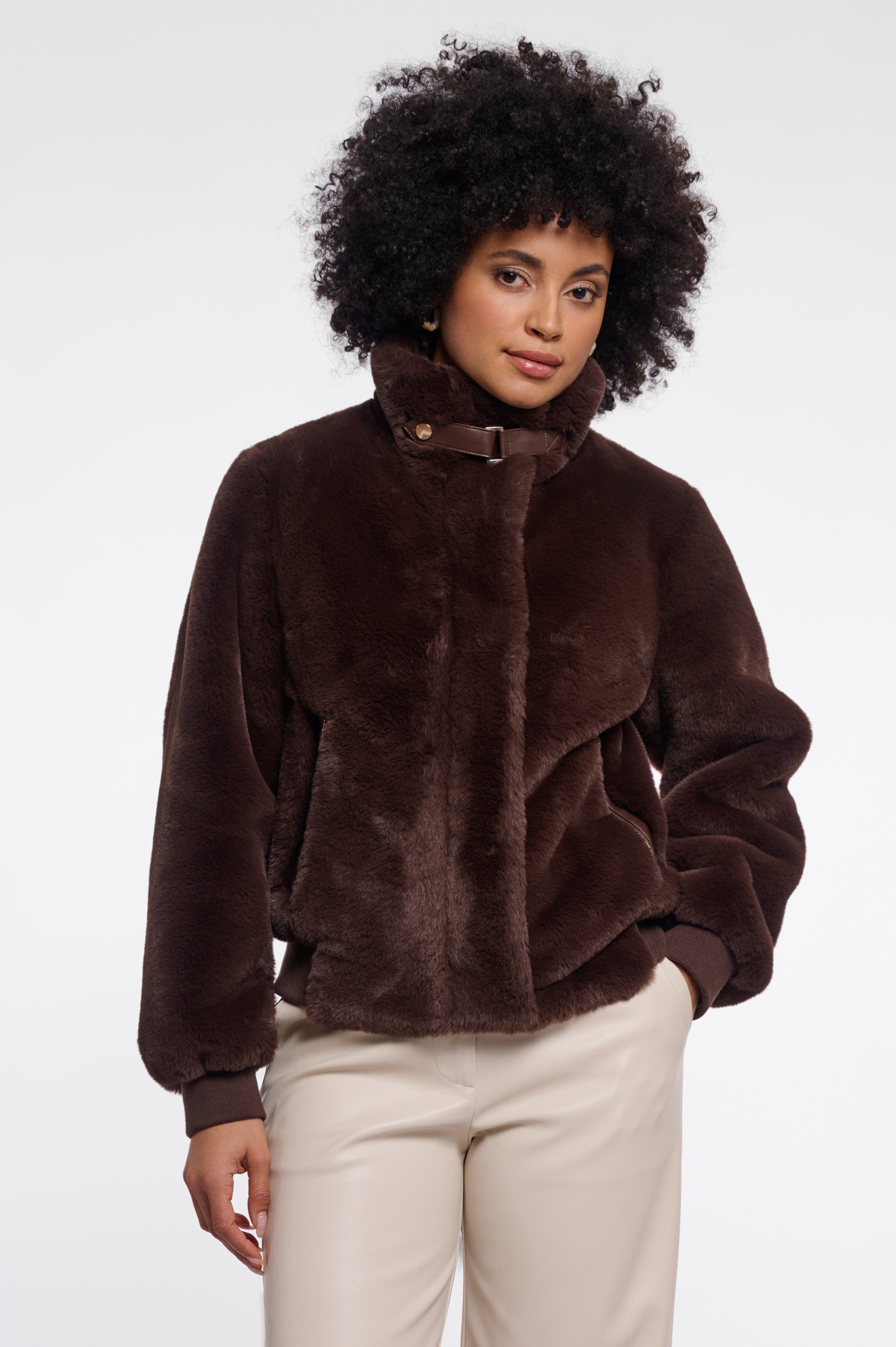 Ambra short faux fur jacket