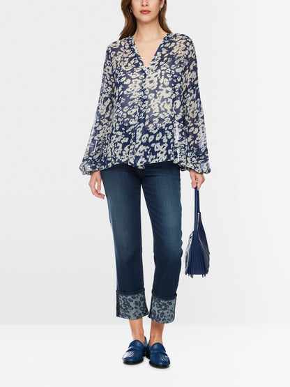 Marccain Wide-cut blouse with animal print