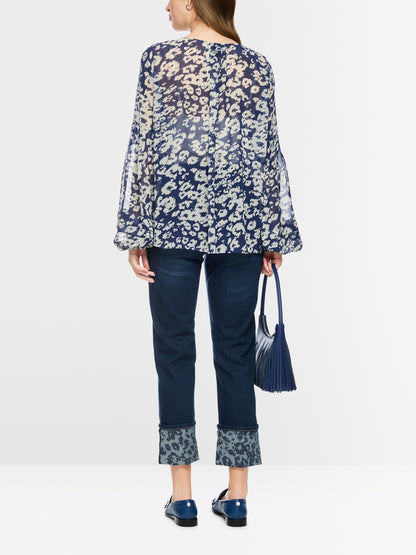 Marccain Wide-cut blouse with animal print