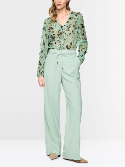 Marccain Floral Blouse with Flounces
