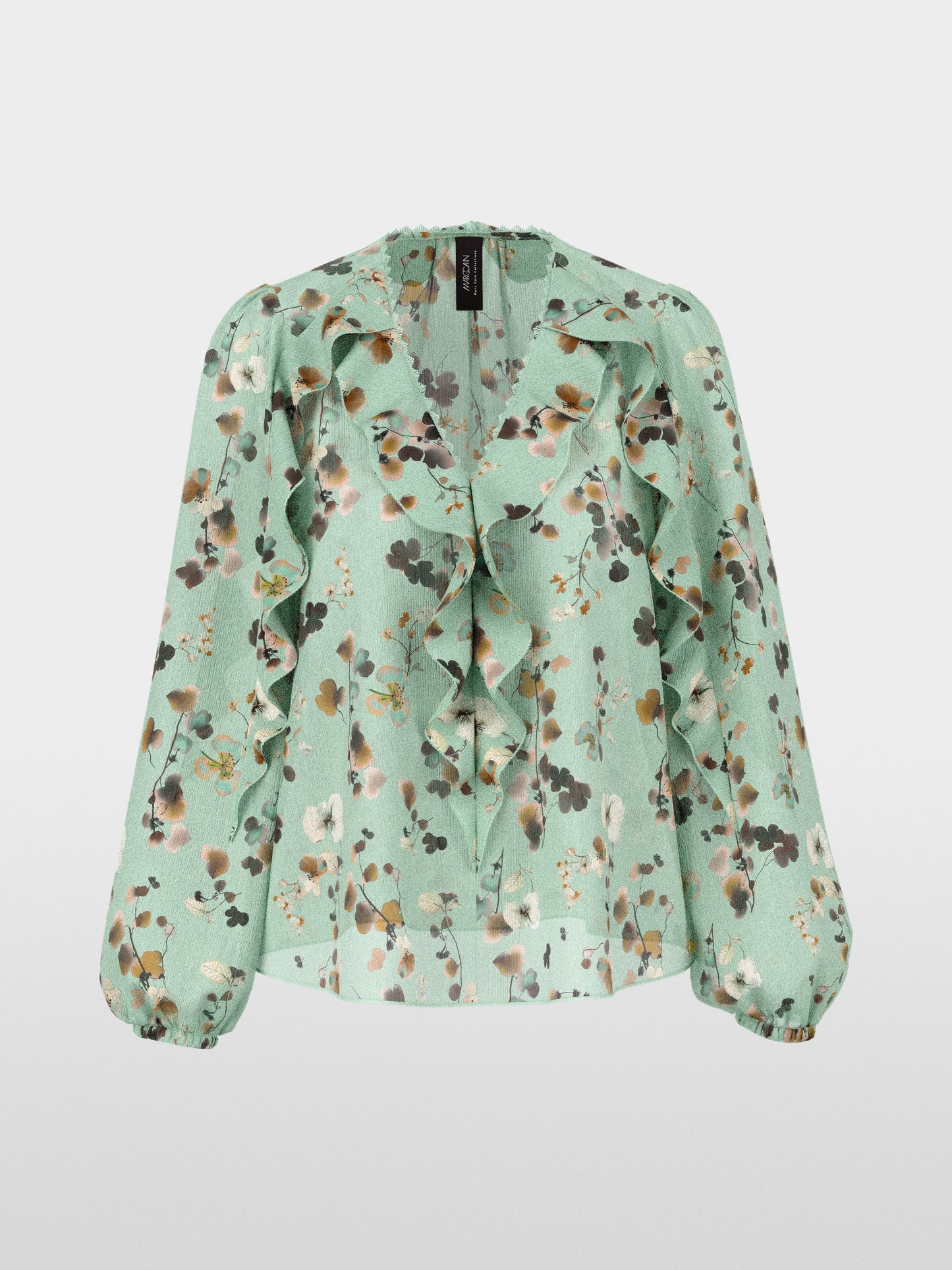 Marccain Floral Blouse with Flounces