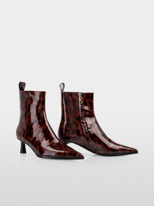 Marccain Patent Leather Leopard Print Boots