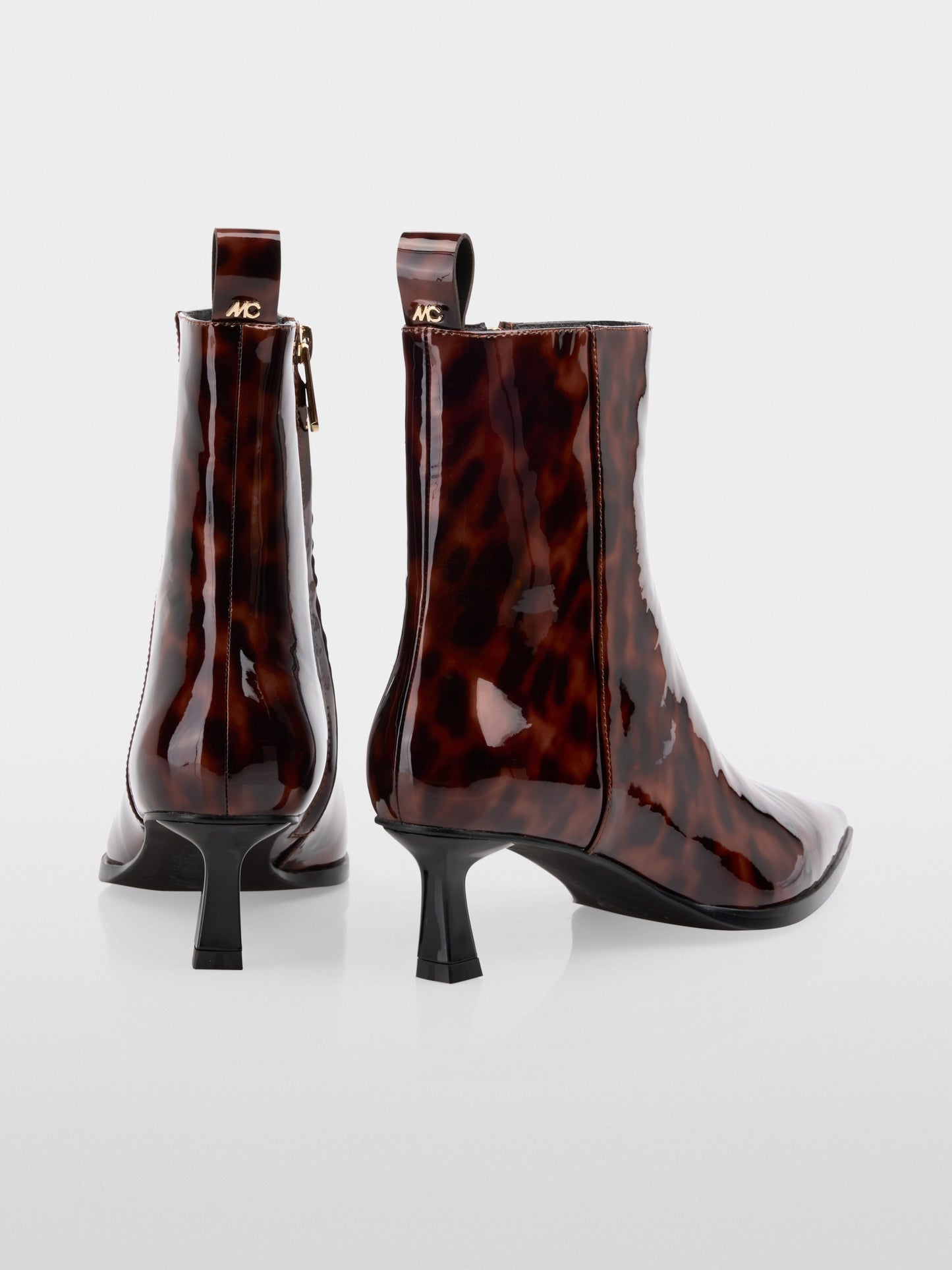 Marccain Patent Leather Leopard Print Boots