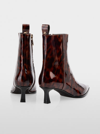 Marccain Patent Leather Leopard Print Boots