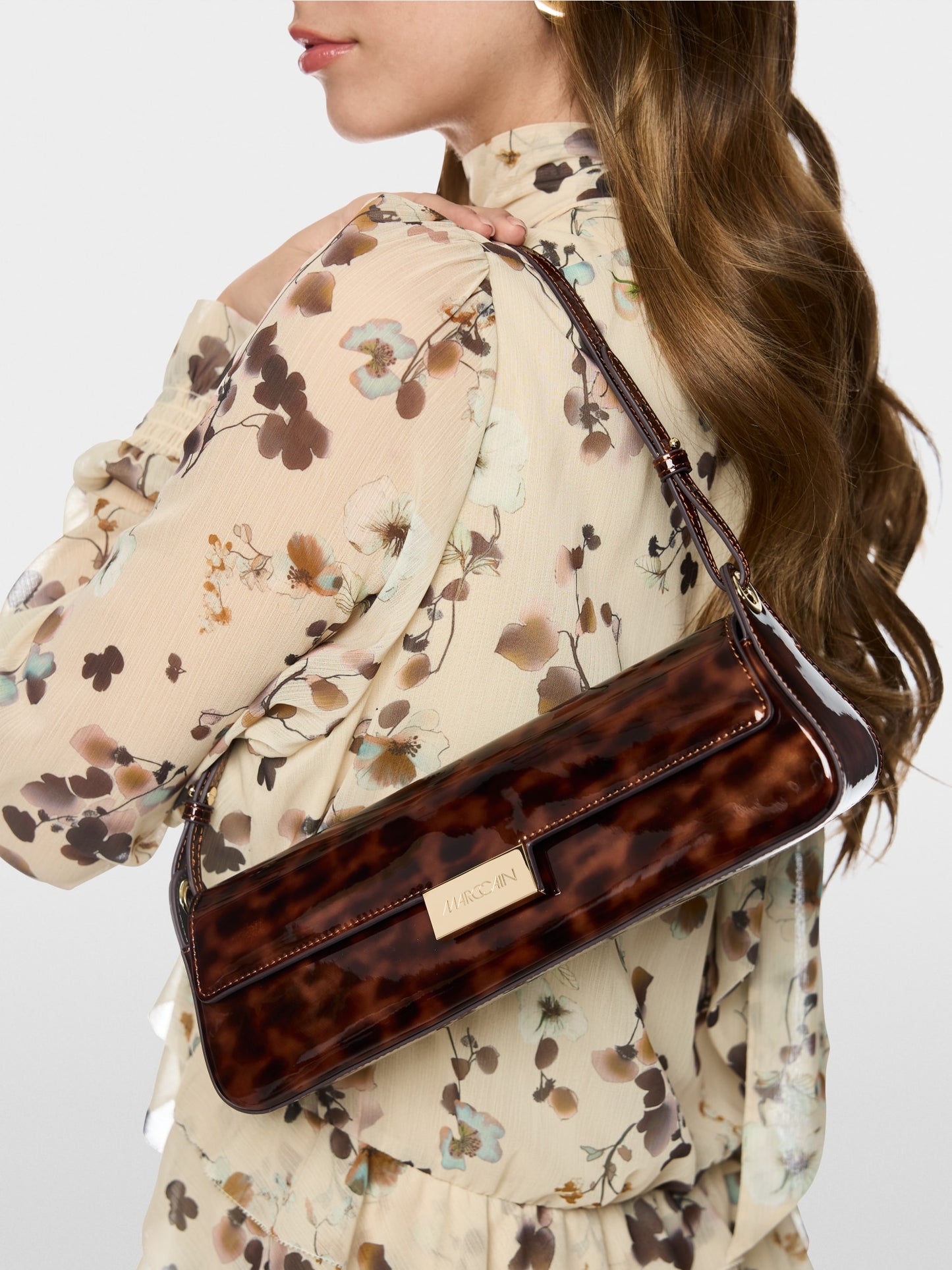 Marccain Patent Leopard Print Bag