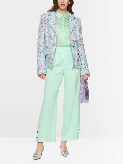 Marccain Blazer with rhinestones and frayed hem
