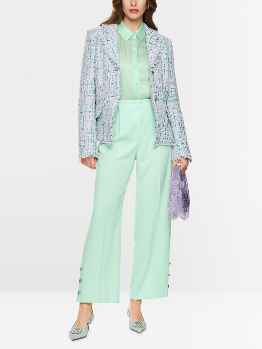 Marccain Blazer with rhinestones and frayed hem