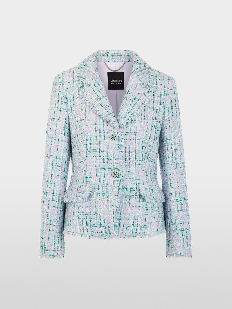 Marccain Blazer with rhinestones and frayed hem