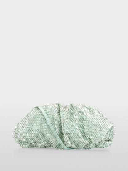 Marccain Satin clutch with crystal mesh trim