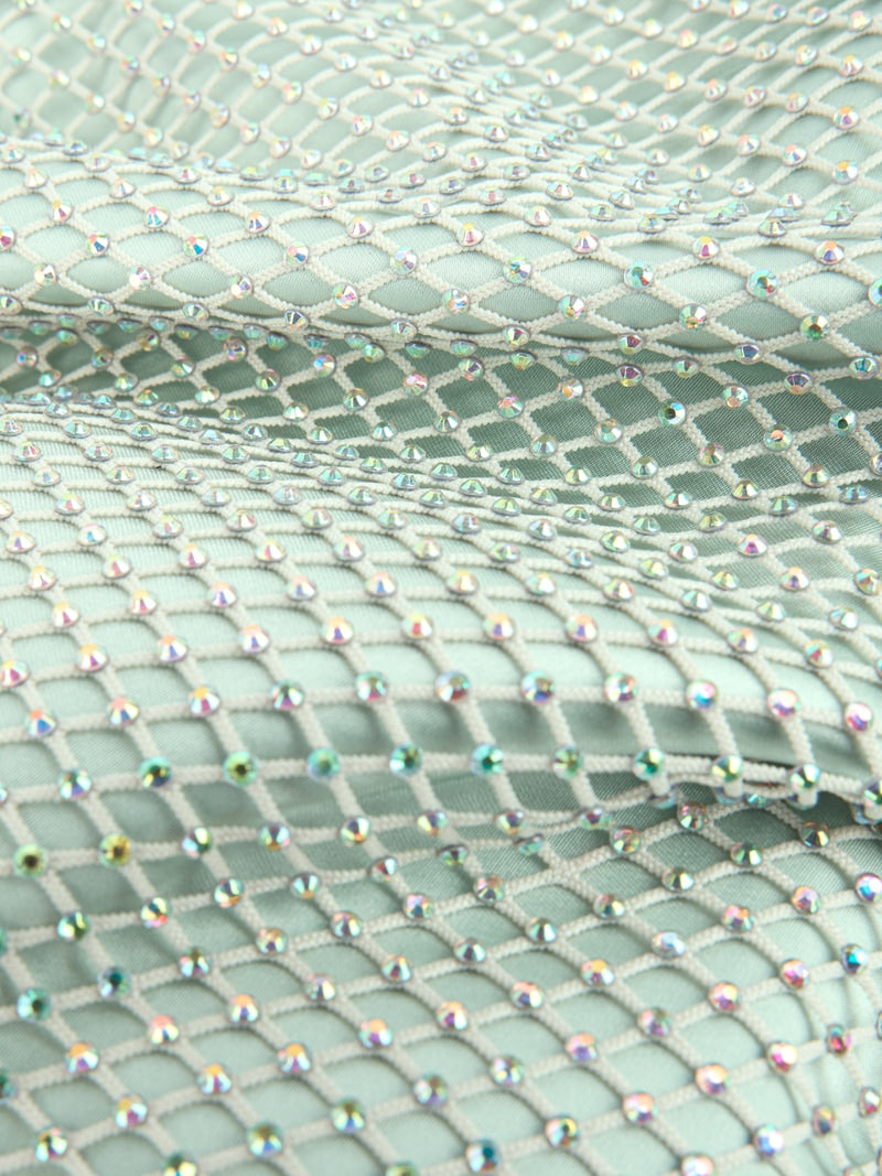 Marccain Satin clutch with crystal mesh trim