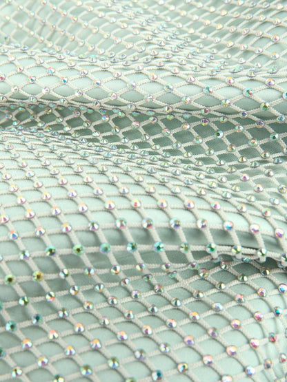 Marccain Satin clutch with crystal mesh trim
