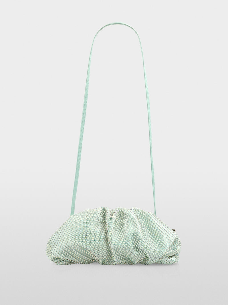 Marccain Satin clutch with crystal mesh trim