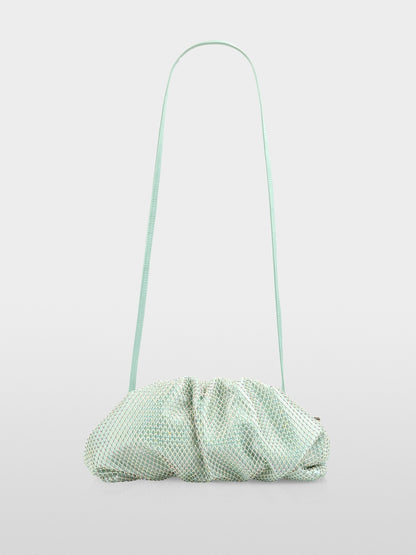 Marccain Satin clutch with crystal mesh trim