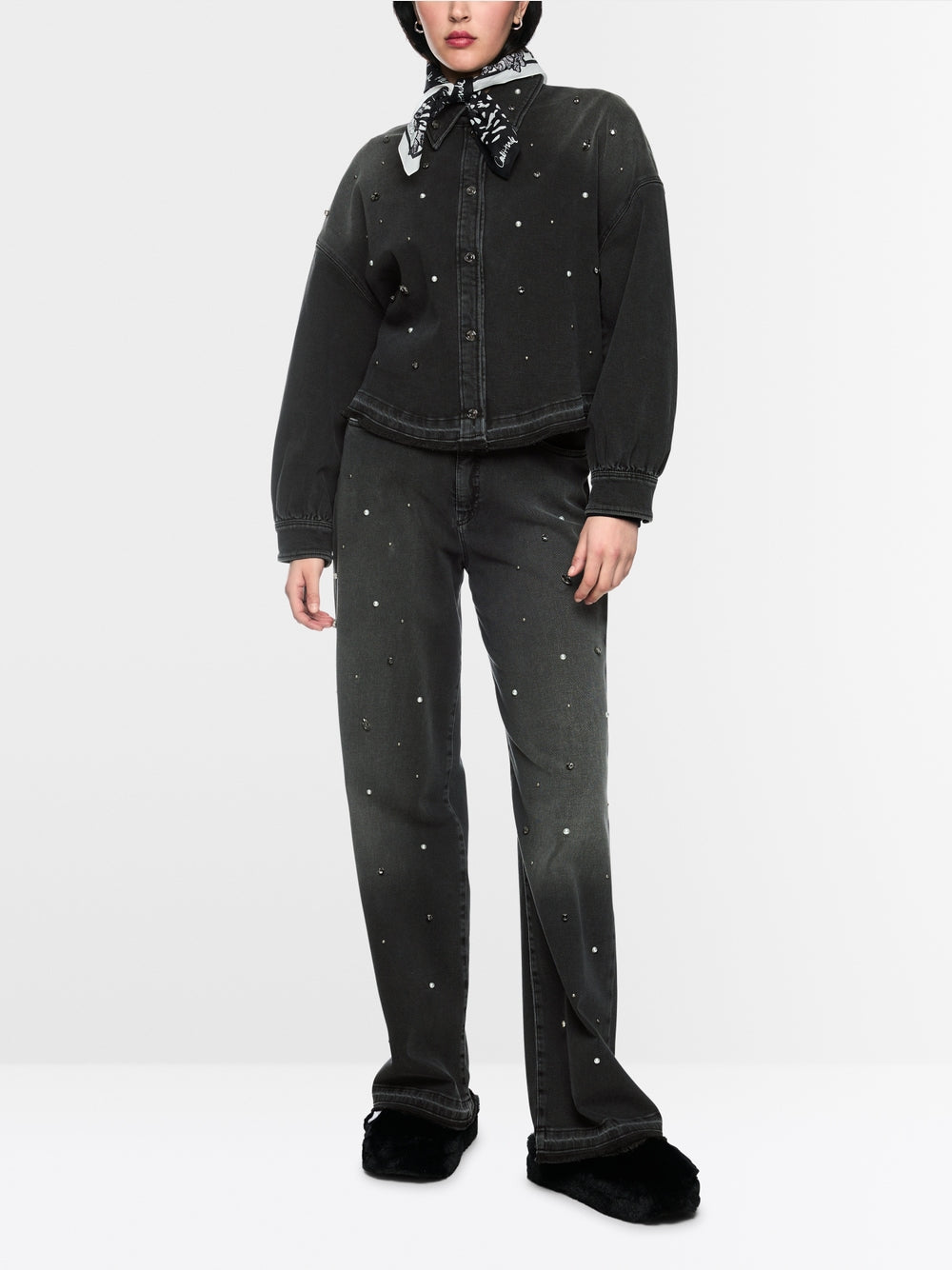 Marccain Sport Denim Shirt with Gemstones