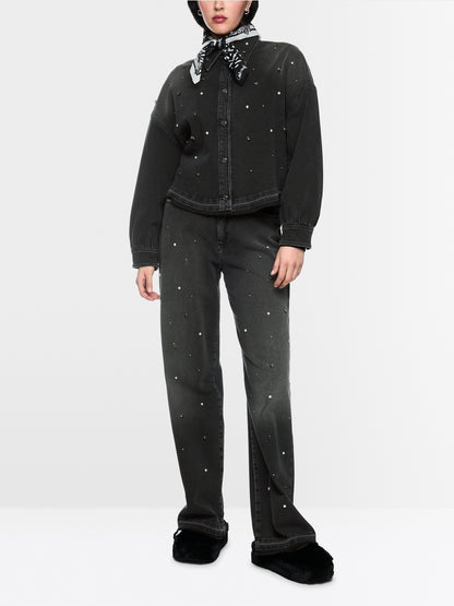 Marccain Sport Denim Shirt with Gemstones