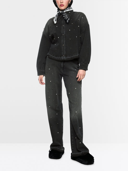 Marccain Sport Denim Shirt with Gemstones