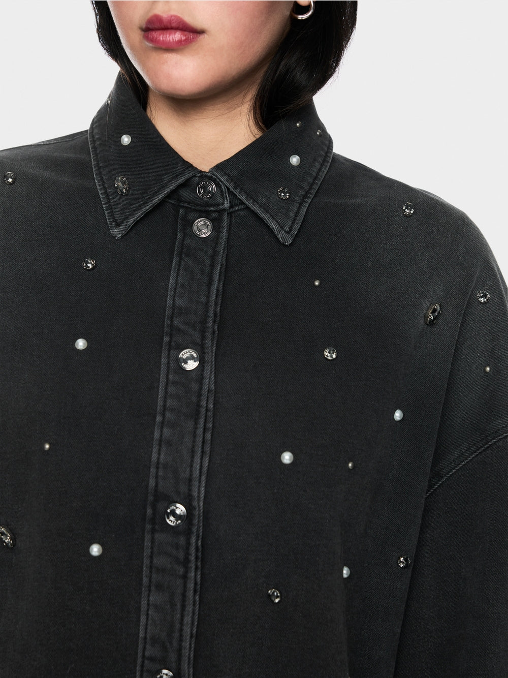 Marccain Sport Denim Shirt with Gemstones