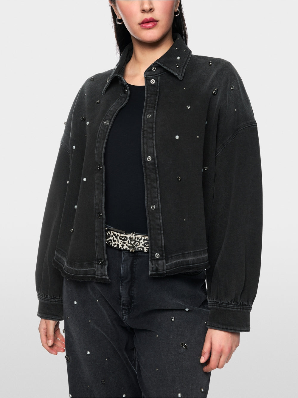 Marccain Sport Denim Shirt with Gemstones